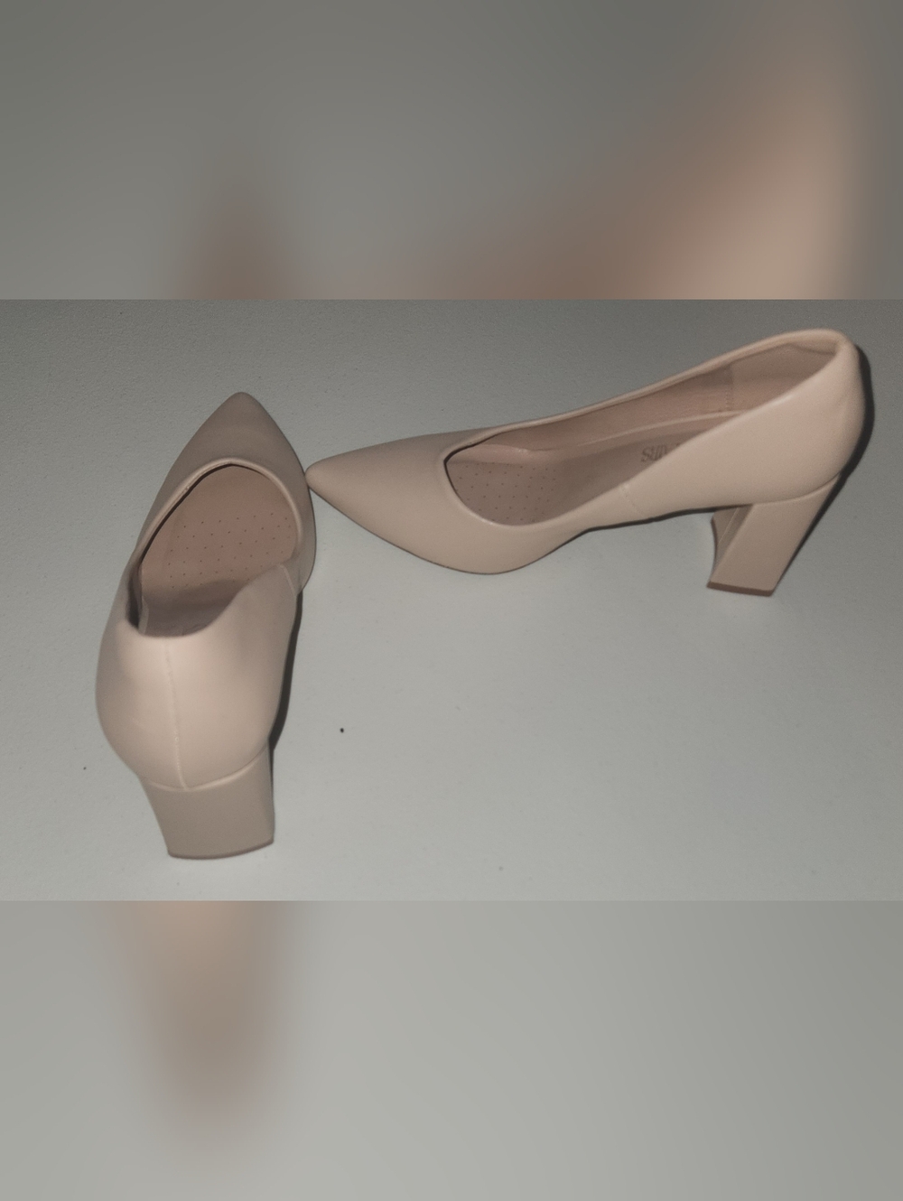 Dream Pairs Pointed Toe Nude Shade Women's Pumps Block Heels Size 8 - Picture 7 of 10